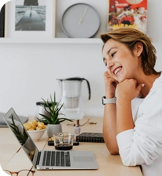 woman using a notebook